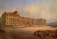 Вид Зимнего дворца с запада (В.С. Садовников, 1850 г.)