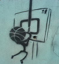 Трафарет Баскетбол на стене